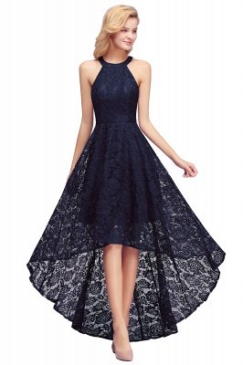 Halter Hi-Lo Party Dress Floral Lace Formal Wear Dress_3