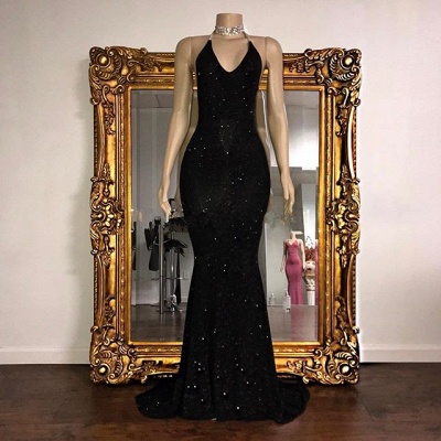 Mermaid Stunning Spaghetti-strap Sequined Sleeveless Long Prom Dress UK SP0311_4